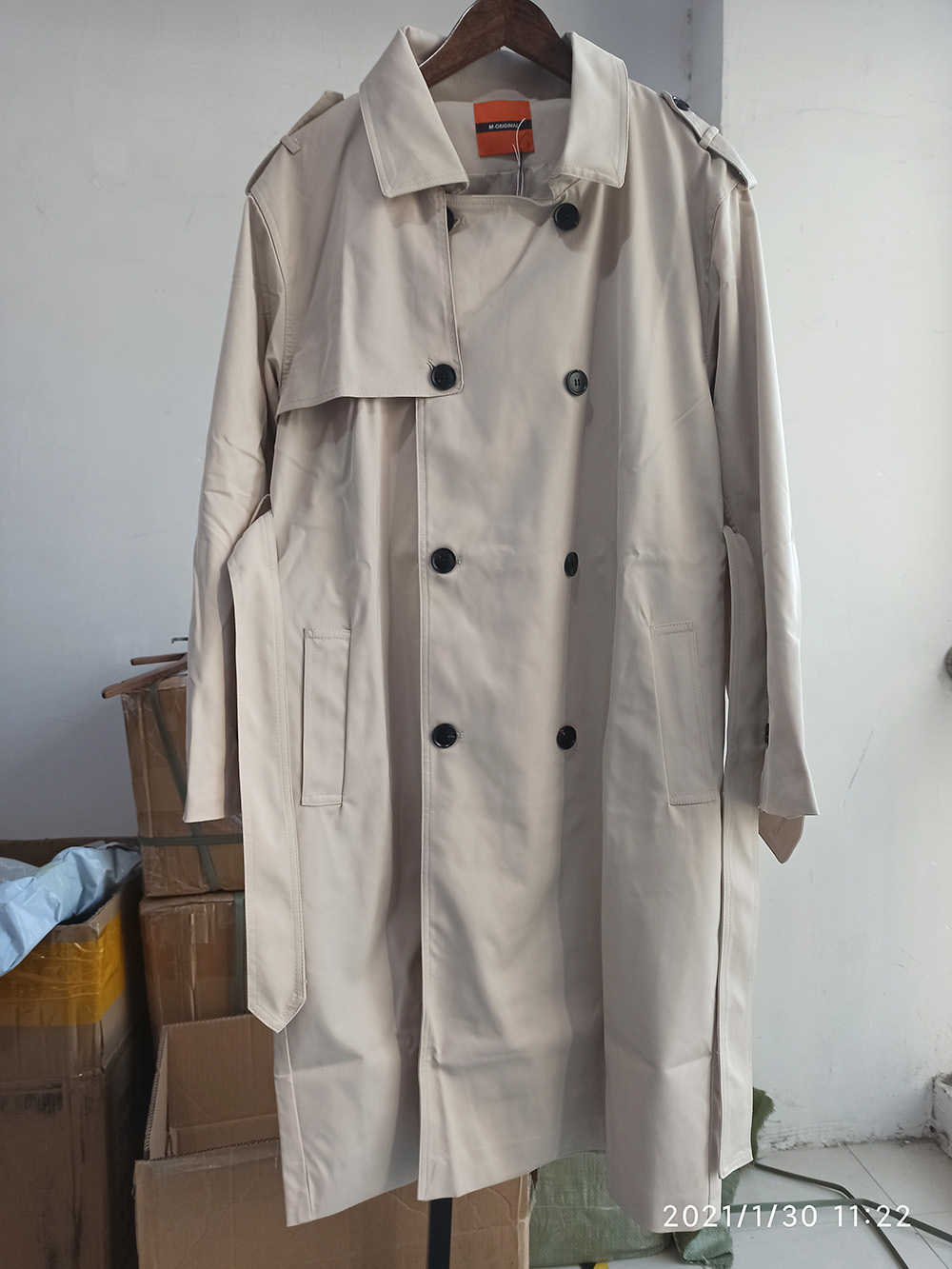 IEFB /Men's Wear Autumn Fashion Handsome Windbreaker Trend Overcoat Loose Long Coat For Male Overknee 9Y880 210819