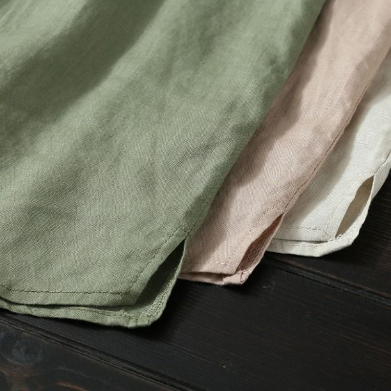 Spring Autumn Arts Style Women Long Sleeve Shirts Solid Cotton Linen Loose Casual O-neck Blouse vintage Ladies Tops D435 210512