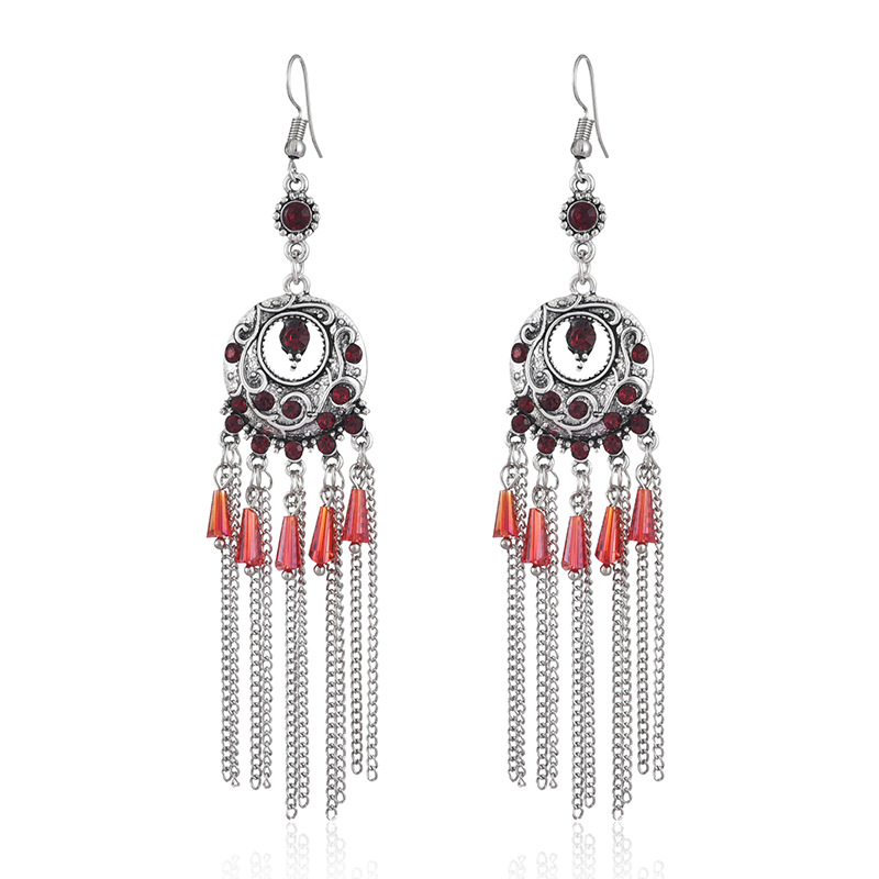 Vintage Geometric Round Hollow Retro Indian Earring Women Crystal Beads Long Elegant Chain Tassel Dangle Earrings Bijoux
Vintage Geometric Round Hollow Retro Indian Earring Women Crystal Beads Long Elegant Chain Tassel Dangle Earrings Bijoux