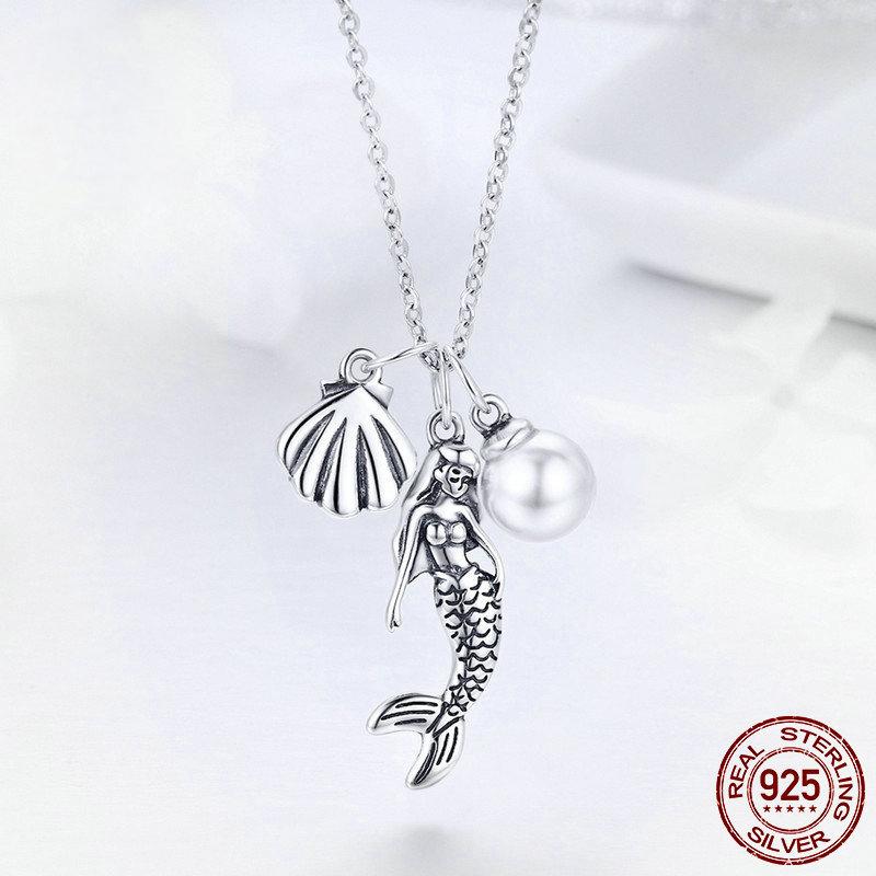 Chains Fashion Necklace Pearl Mermaid Pendant Necklaces Collar Statement Women Jewelry Gift, Silver
Chains Fashion Necklace Pearl Mermaid Pendant Necklaces Collar Statement Women Jewelry Gift, Silver