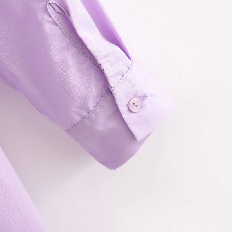 Casual Woman Purple Cotton Ruffles Shirt Dress Spring Fashion Ladies Soft Mini Dresses Girls Sweet Holiday 210515