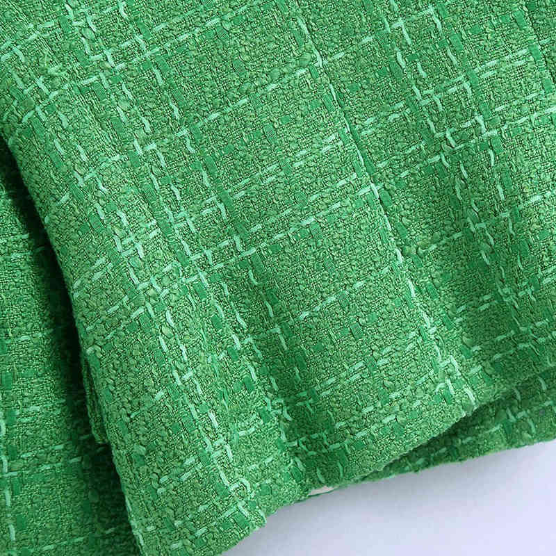 Slim Women Green V Neck Long Sleeve Coat Spring-autumn Fashion Ladies Vintage Female Single Breasted Blazer 210515