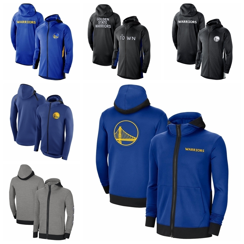 

Golden's State's Warriors's Men Showtime Jersey Therma Flex Performance 2021 Full-Zip Basketball Hoodie Royal
