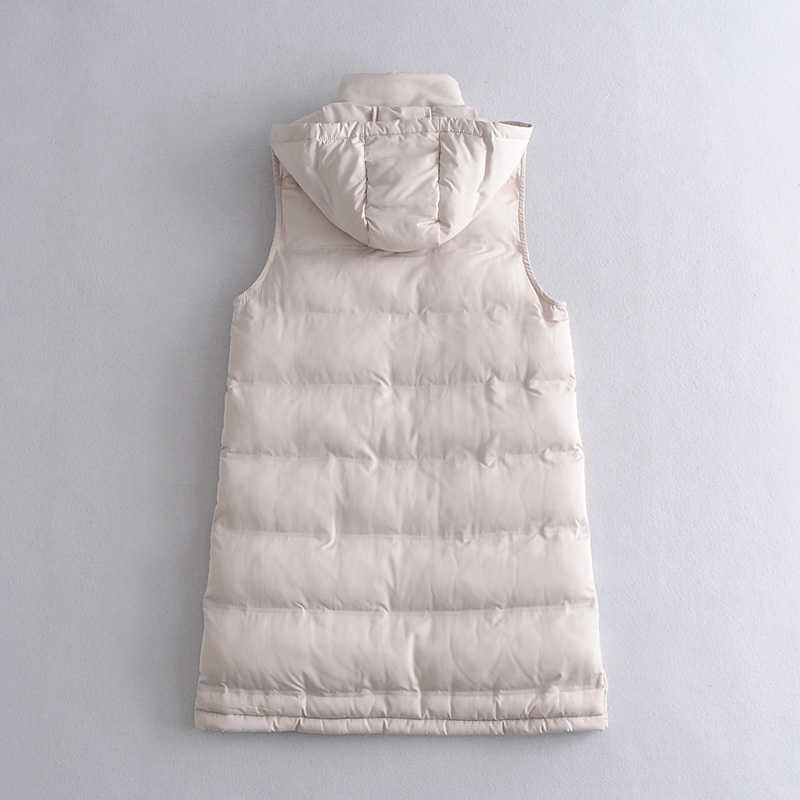 Women Vest Jacket Spring Autumn fashion hooded chic warm jacket vest youth elegant street jackets 210819