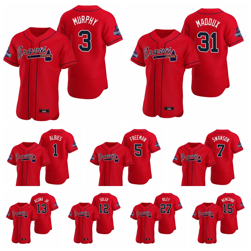 Atlanta Men Women Youth Braves 13 Ronald Acuna Jr. 27 Austin Riley 5 Freddie Freeman Dansby Swanson Ozzie Albies Red 2021 World Series Baseb, Black
Atlanta Men Women Youth Braves 13 Ronald Acuna Jr. 27 Austin Riley 5 Freddie Freeman Dansby Swanson Ozzie Albies Red 2021 World Series Baseb, Black