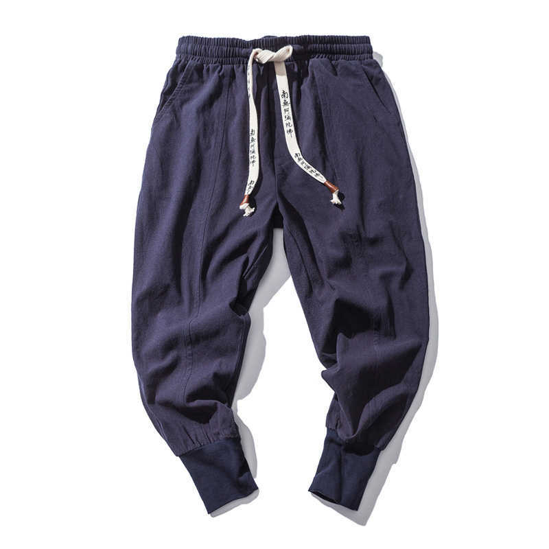 2021 Cotton Linen Jogger Pants Men Streetwear Casual Harem Pants Men Trouser Summer Harem Pants Oversized Men's Clothing Y0811