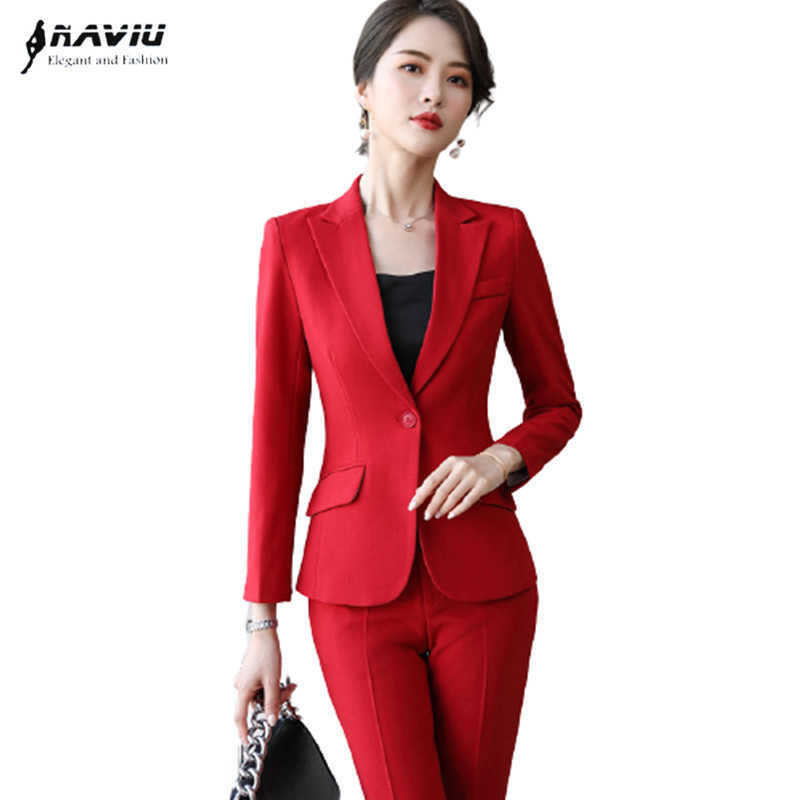 Red Suit Spring Autumn Business Temperament High End Long Sleeve Slim Blazer And Pants Office Ladies Work Wear 210604, Black coat and pants
Red Suit Spring Autumn Business Temperament High End Long Sleeve Slim Blazer And Pants Office Ladies Work Wear 210604, Black coat and pants