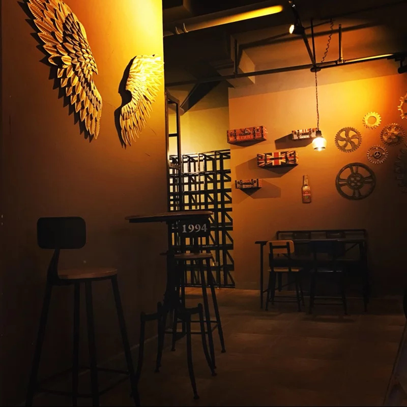 Creative Abstract Wall Sculpture Decoration Figurine Decorative Metal Wing Statue TV Background Xmas Gift 210414