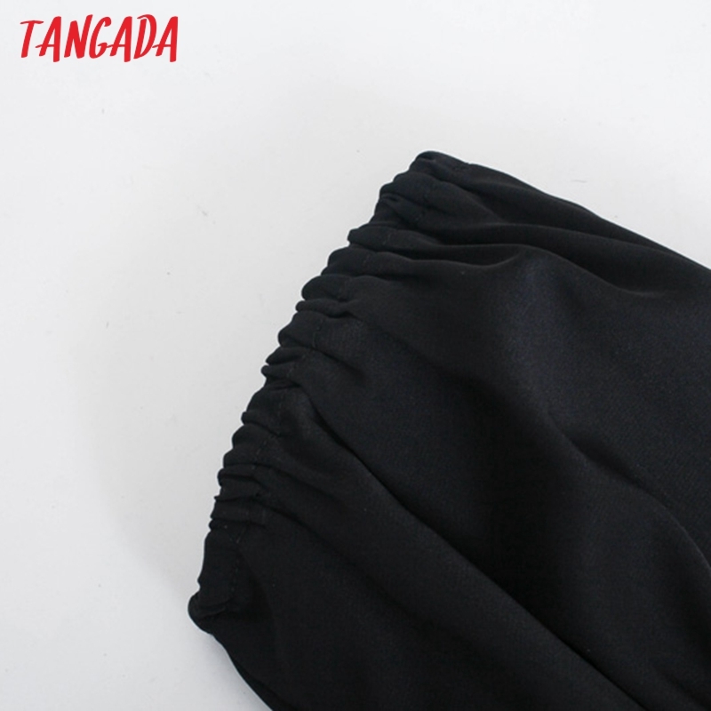Women Retro Black Crop Short Sleeve Summer Chic Female Sexy Slim Shirt Tops 3D56 210416