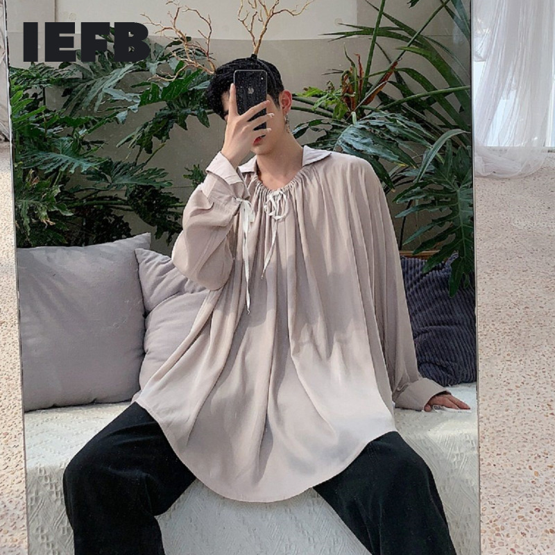 IEFB Design Men's Clothing Niche Oversized Long Sleeve Drawstring Lapel Black Shirts Irregular Mid Length Tops 9Y7055 210524
IEFB Design Men's Clothing Niche Oversized Long Sleeve Drawstring Lapel Black Shirts Irregular Mid Length Tops 9Y7055 210524