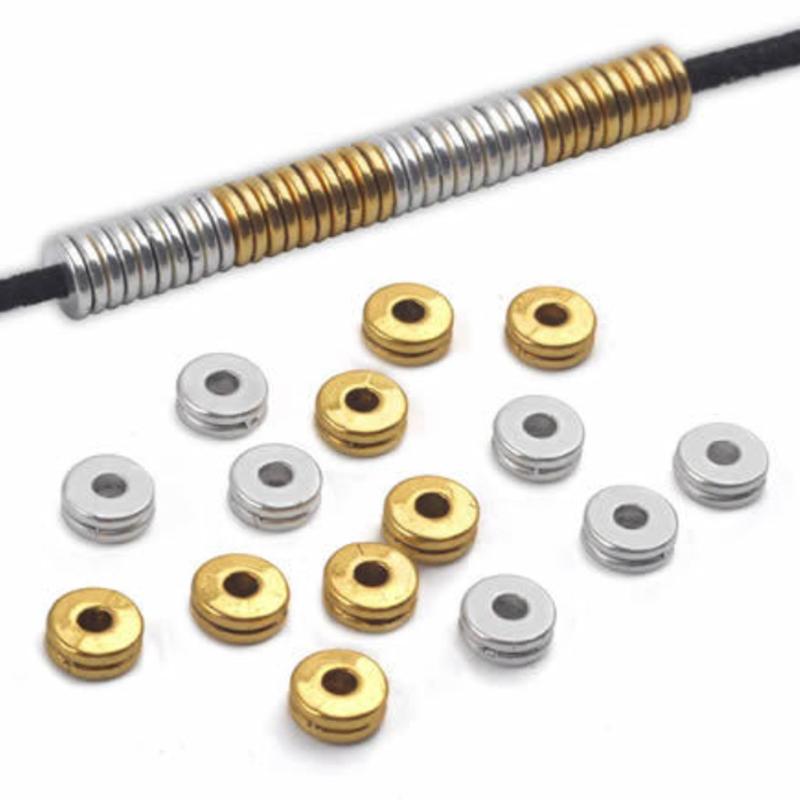 Other 30pcs Double Metal Spacer Beads Wheel Bead Flat Round Loose For Jewelry Making Supplies DIY Charm Bracelet Accessories 6mm
Other 30pcs Double Metal Spacer Beads Wheel Bead Flat Round Loose For Jewelry Making Supplies DIY Charm Bracelet Accessories 6mm
