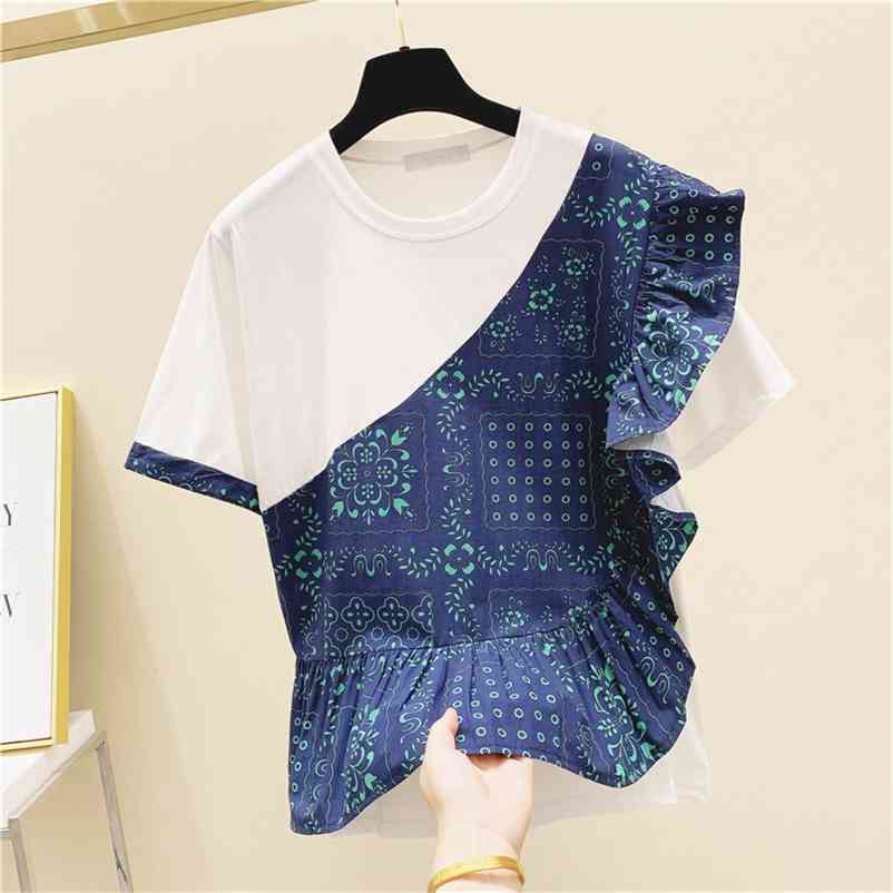 Retro Style Women's O Neck Short Sleeves Ruffles Patchwork T-Shirt Tee Summer Female Pullover Casual Tops Tees A2738 210519, Beige
Retro Style Women's O Neck Short Sleeves Ruffles Patchwork T-Shirt Tee Summer Female Pullover Casual Tops Tees A2738 210519, Beige
