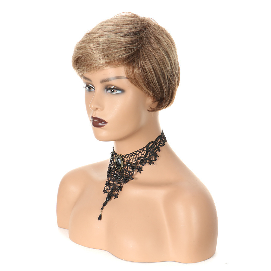 Charming Short Striaght Mixed Blond Synthetic wig women's Hair wigs for life Cosplay