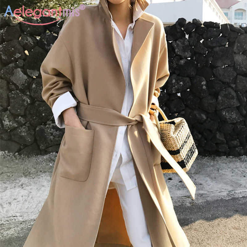 Aelegantmis Casual Long Trench Coat for Women Loose Cardigan Pocket Overcoat With Sashes Elegant Lady Outwear Female Windbreaker 210607, Khaki
Aelegantmis Casual Long Trench Coat for Women Loose Cardigan Pocket Overcoat With Sashes Elegant Lady Outwear Female Windbreaker 210607, Khaki