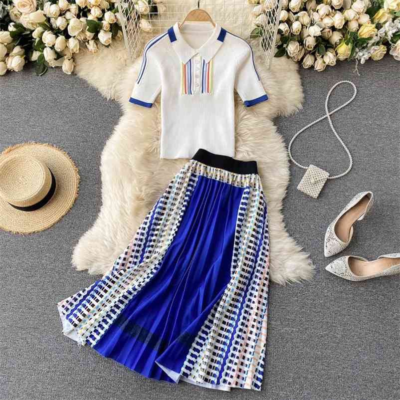 Spring Summer Suits For Women Short Sleeve Casual Shirt + High Waist Print Pleated Skirts Two Piece Sets 210519, Orange
Spring Summer Suits For Women Short Sleeve Casual Shirt + High Waist Print Pleated Skirts Two Piece Sets 210519, Orange