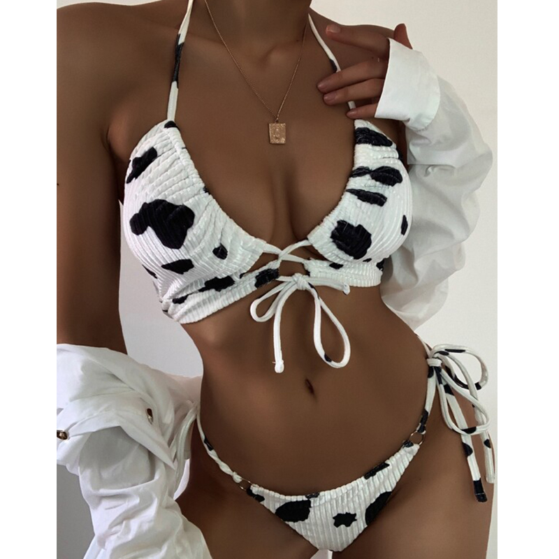 Fors Cow print sexy bikini set Triangle halter swimwear women Lace up swimsuit female Push up bandage Pleated bathing suit 2021, X20sw3292-1
Fors Cow print sexy bikini set Triangle halter swimwear women Lace up swimsuit female Push up bandage Pleated bathing suit 2021, X20sw3292-1