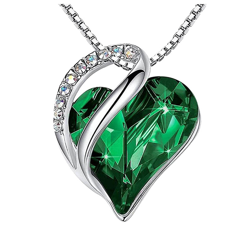 Love Heart Austrian Crystal Heart Pendent Necklace for Women Shiny Friendship Birthday Stone Necklace Nice Wedding Bride Jewelry Gift