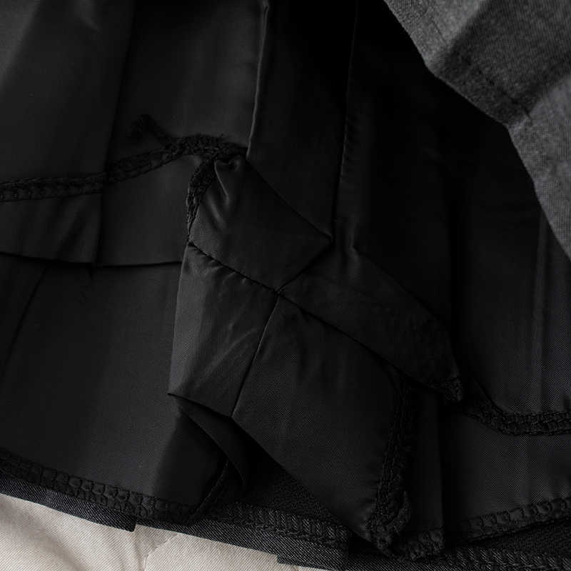 Black Pleated Skirt With Chain-Belt Punk Rock Girl Cheerleading Belted Mini Alt Women e-girl Outfit 210619