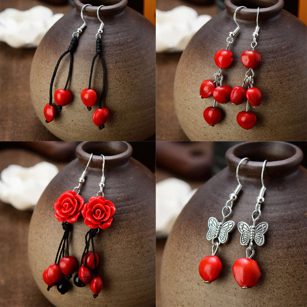 earrings Huangcheng red blood Bodhi Acacia beans S925 Silver Hook Earrings women's national romc earrings, Golden
earrings Huangcheng red blood Bodhi Acacia beans S925 Silver Hook Earrings women's national romc earrings, Golden