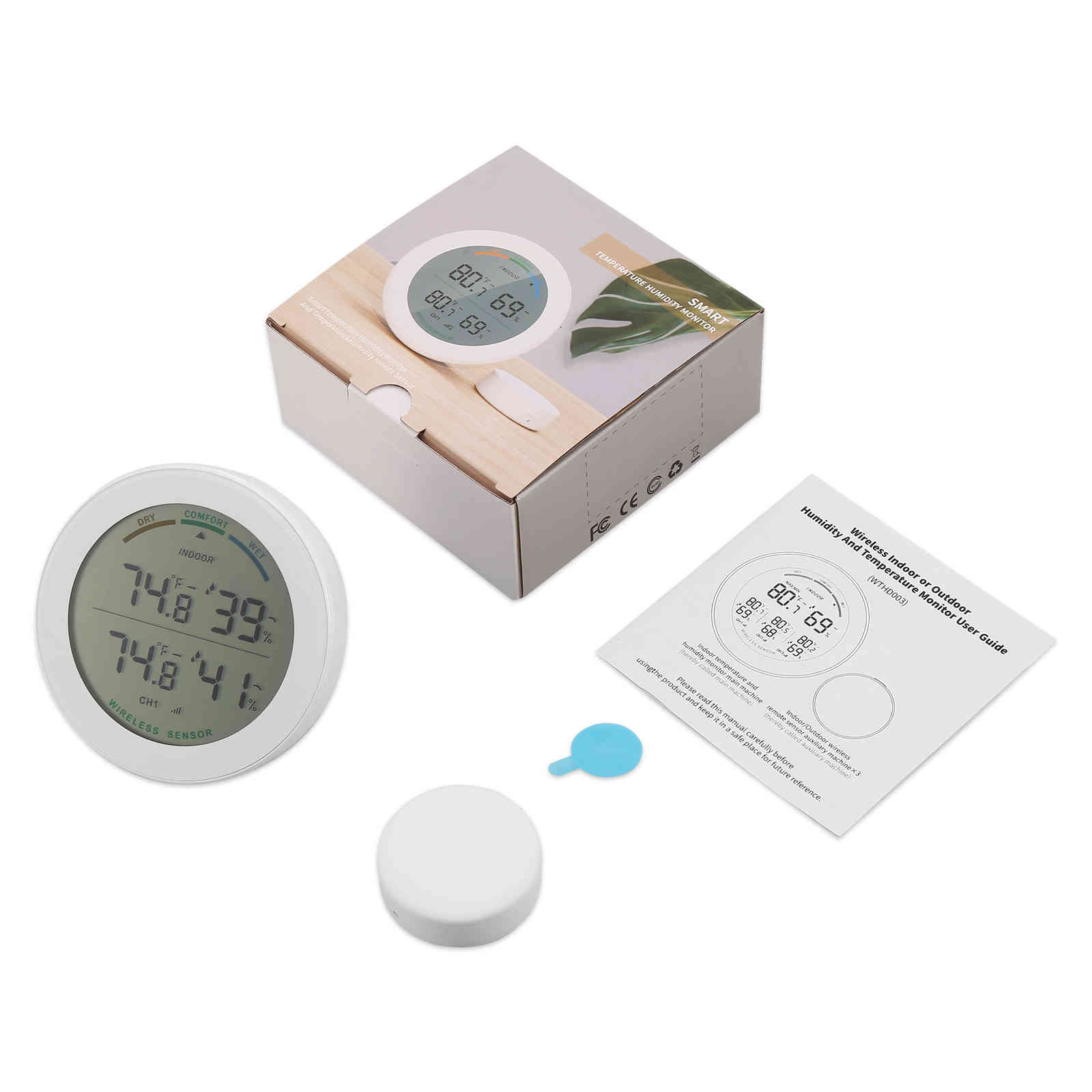 Wireless display thermometer lcd outdoor temperature sensor indoor digital hygrometer thermometer