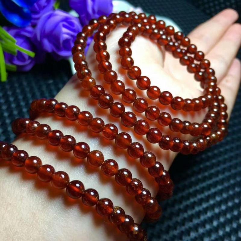 Natural Red Garnet Crystal Bracelet Round Beads 5.5-5mm 3rows Beaded, Strands, Black
Natural Red Garnet Crystal Bracelet Round Beads 5.5-5mm 3rows Beaded, Strands, Black