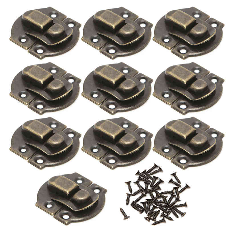 10Pcs Box Clinic Closing Ancient Iron Jewelry Box Hangslot Hasp Locked Wooden Wine Gift Box Handbag Gesp Hardware Accessories