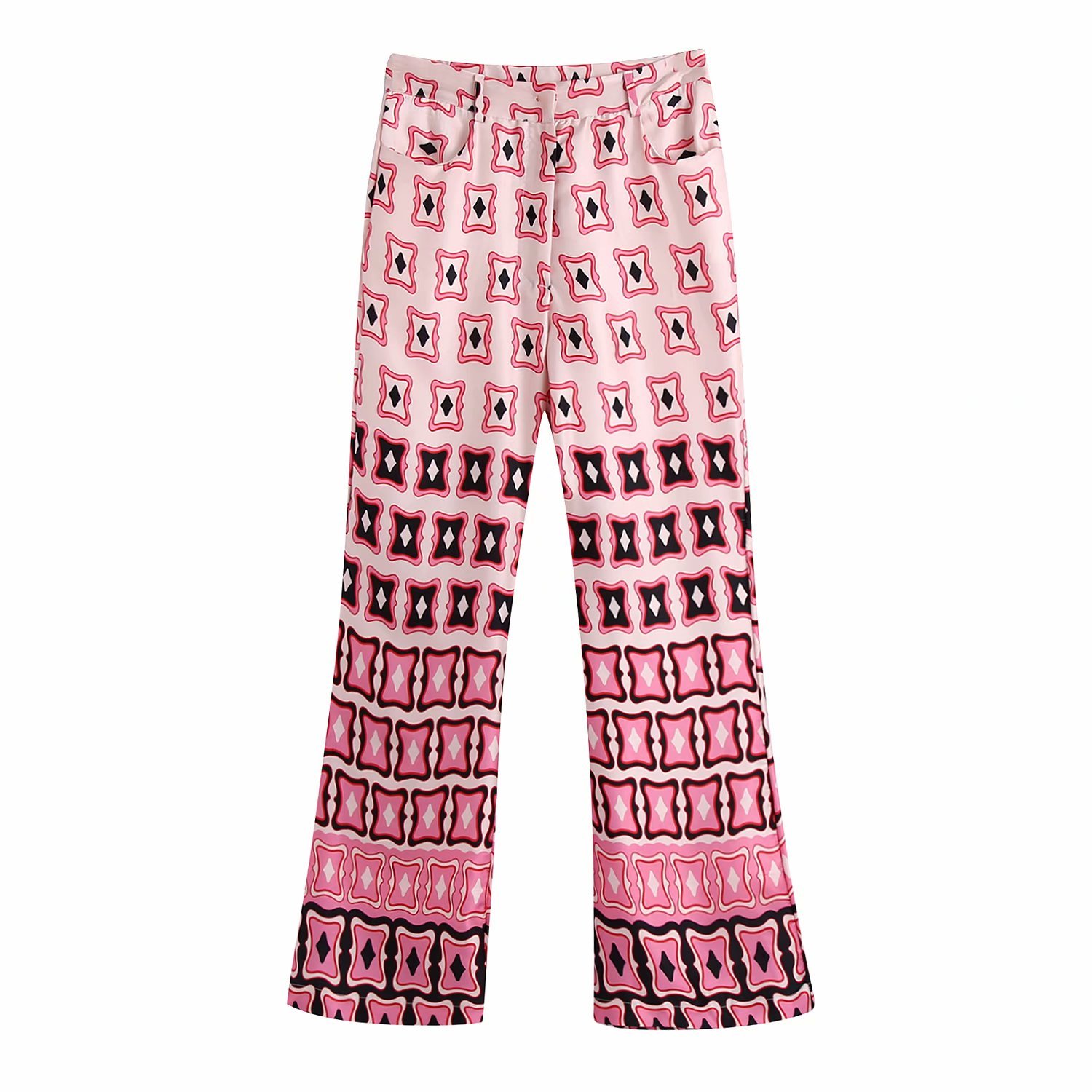 Summer Style Western-style Print Women's Bell Bottom Pants Harajuku Chic Female Pants 210507