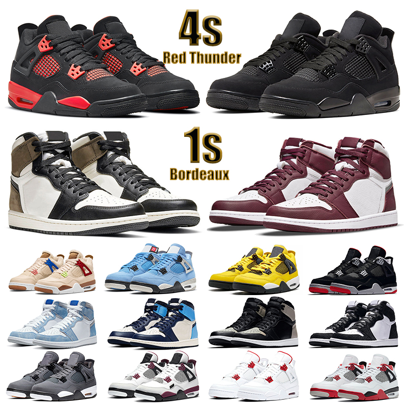 Men Women Basketball Shoes 4s Black Cat Red Thunder Sail University Blue Dark Mocha Shattered Backboard Bred Toe Cool Grey 1s Mens Trainers
Men Women Basketball Shoes 4s Black Cat Red Thunder Sail University Blue Dark Mocha Shattered Backboard Bred Toe Cool Grey 1s Mens Trainers