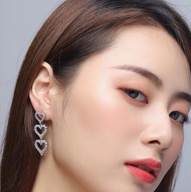 Dangle Earrings: Sterg Sier Pave White Sapphire CZ Dia Gemstones Party Drop Earring, Women's Jewelry Gift