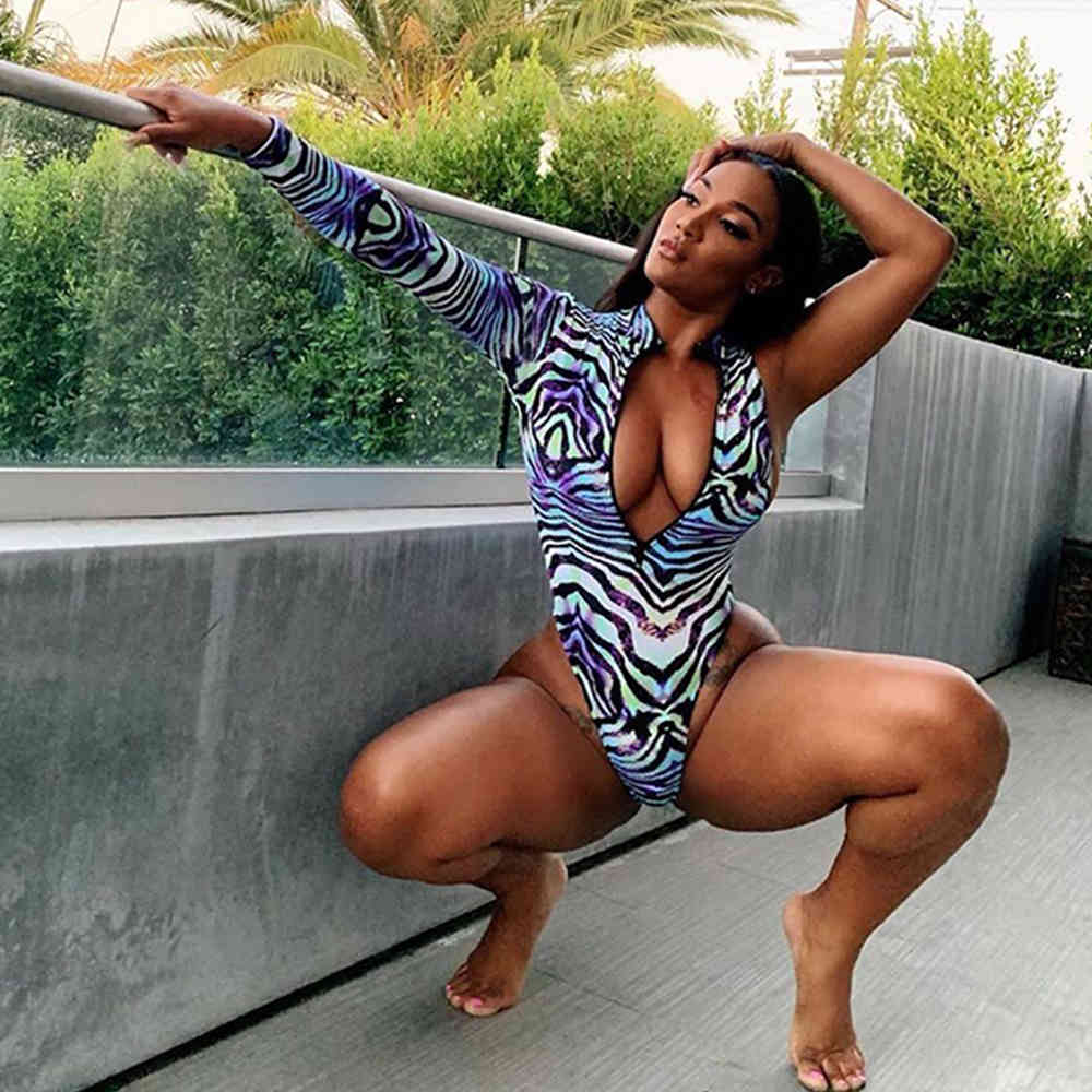 Women Swimsuit Long Sleeves Swimwear Bodysuit Monokini Print Bathing Suits Summer Beach Wear Swimming Suit XL 210520, Print bodysuit
Women Swimsuit Long Sleeves Swimwear Bodysuit Monokini Print Bathing Suits Summer Beach Wear Swimming Suit XL 210520, Print bodysuit