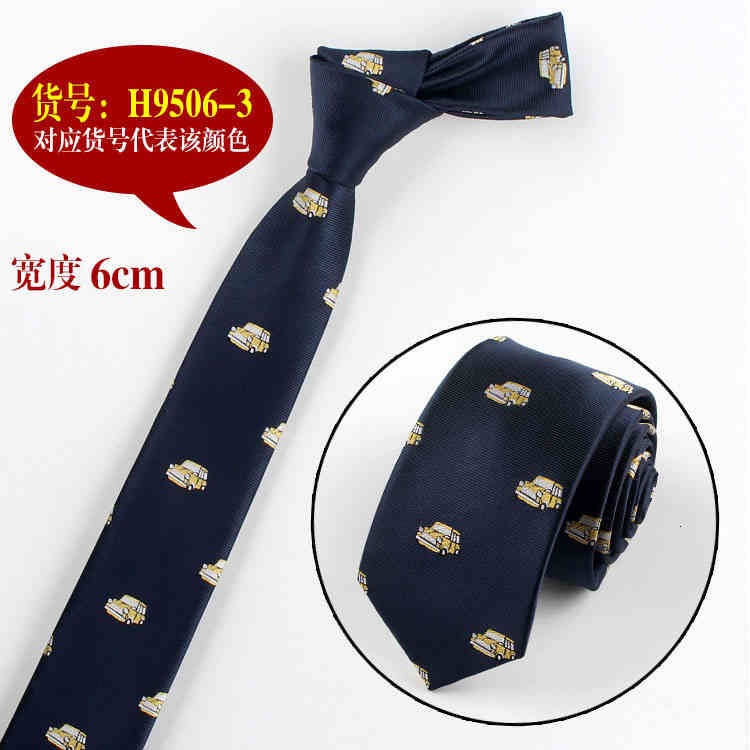 Necktie Scarf Corbata Fashion Casual Korean Narrow Tie 6cm Tuku Hip Hop Cartoon Pattern Jacquard Performance Men's and Women's Gift Box