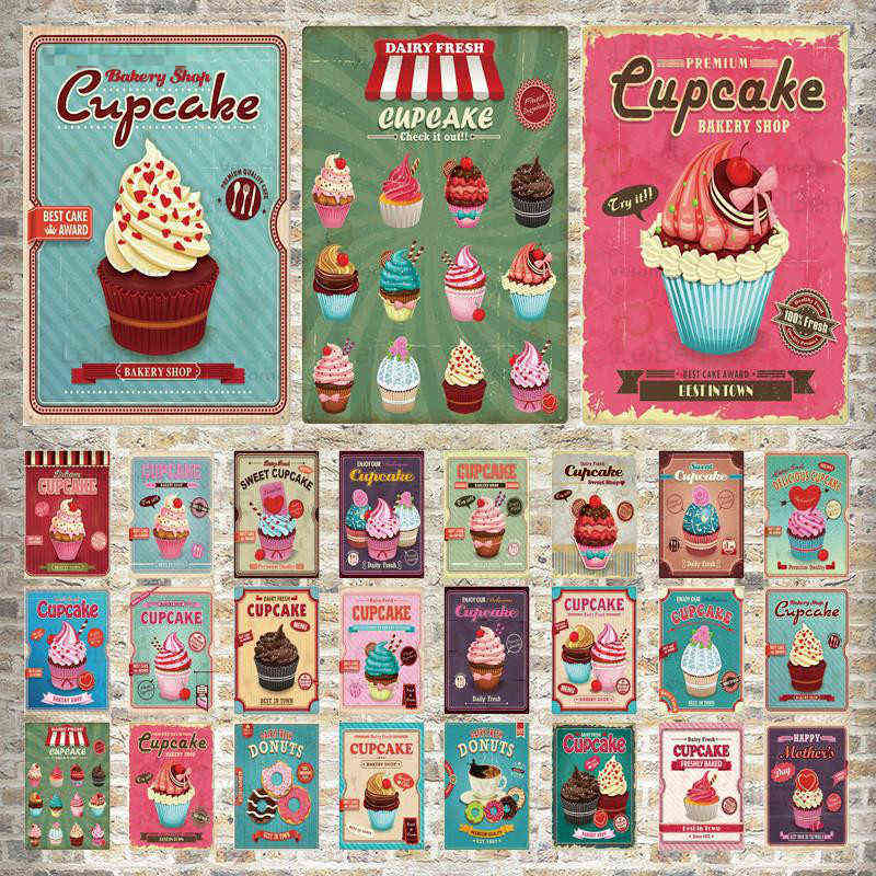 Cupcake Vintage Metal Poster Retro Ice Cream Metal Tin Sign Wall Art Decoration for Restaurant Diner Bistro Iron Painting Plate H1110
Cupcake Vintage Metal Poster Retro Ice Cream Metal Tin Sign Wall Art Decoration for Restaurant Diner Bistro Iron Painting Plate H1110