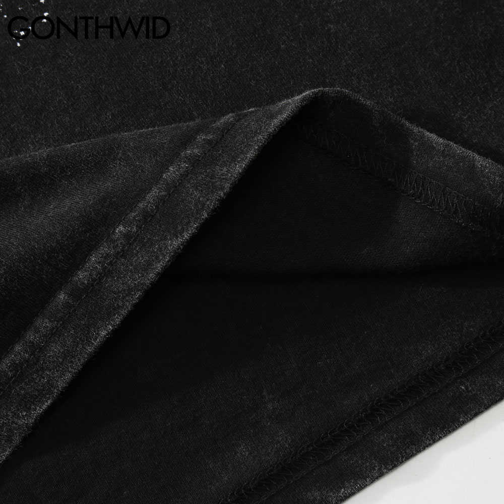 GONTHWID Streetwear Distressed T-Shirts Hip Hop Skeleton Skull Short Sleeve Tshirts Punk Rock Gothic Tees Shirts Harajuku Tops 210629