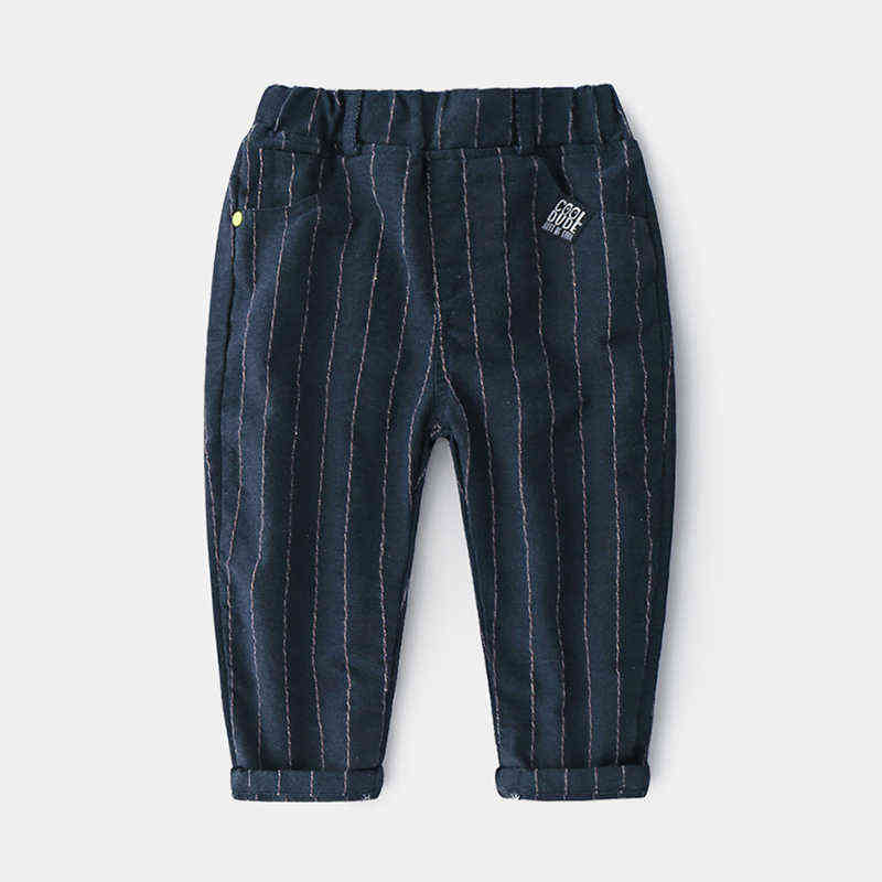 Spring Autumn Korea 2 3-10 Years Student Striped Elastic Child Trousers School Style Cotton Long Pants For Baby Kids Boys 211103