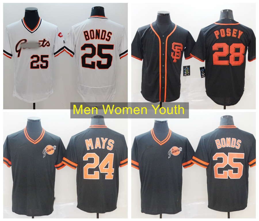 San Francisco Giants Baseball Jerseys 25 Barry Bonds Jersey 24 Willie Mays 28 Posey Men Women Youth size -XXXXL, Blue;black
San Francisco Giants Baseball Jerseys 25 Barry Bonds Jersey 24 Willie Mays 28 Posey Men Women Youth size -XXXXL, Blue;black