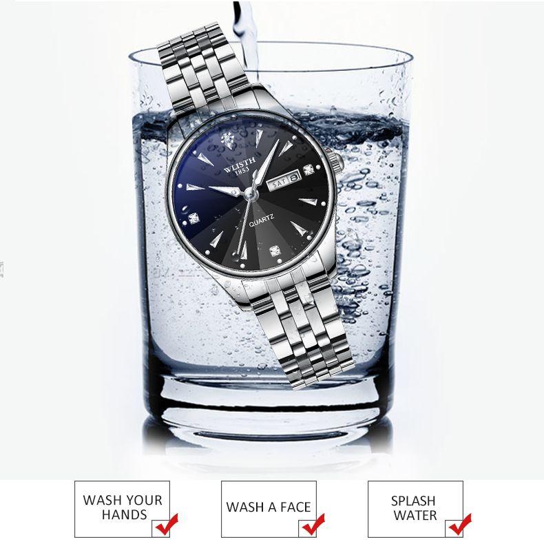 Wristwatches Fashion Brand WLISTH Casual Calendar Week Women Watch Sports Luminous Quartz Ladies Elegant Dress Relogio Feminino, Silver 
Wristwatches Fashion Brand WLISTH Casual Calendar Week Women Watch Sports Luminous Quartz Ladies Elegant Dress Relogio Feminino, Silver
