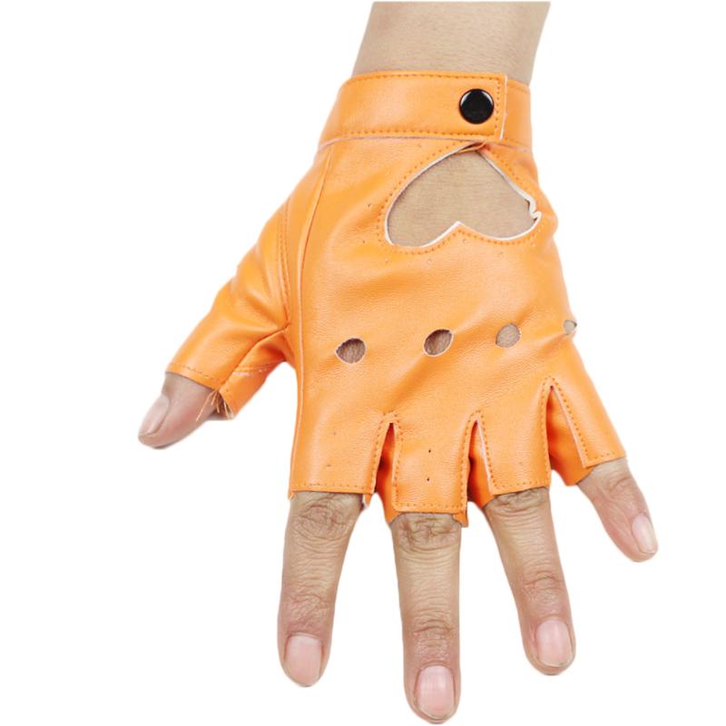 Five Fingers Gloves Men Women Driving Punk Short Leather Half Finger Dance Motorcycle Summer Fashion Solid Color Leopard Mitten