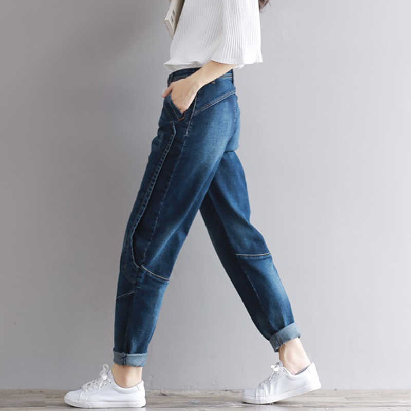 Boyfriend Jeans Harem Pants Women Trousers Casual Plus Size Loose Fit Vintage Denim High Waist Vaqueros 210922