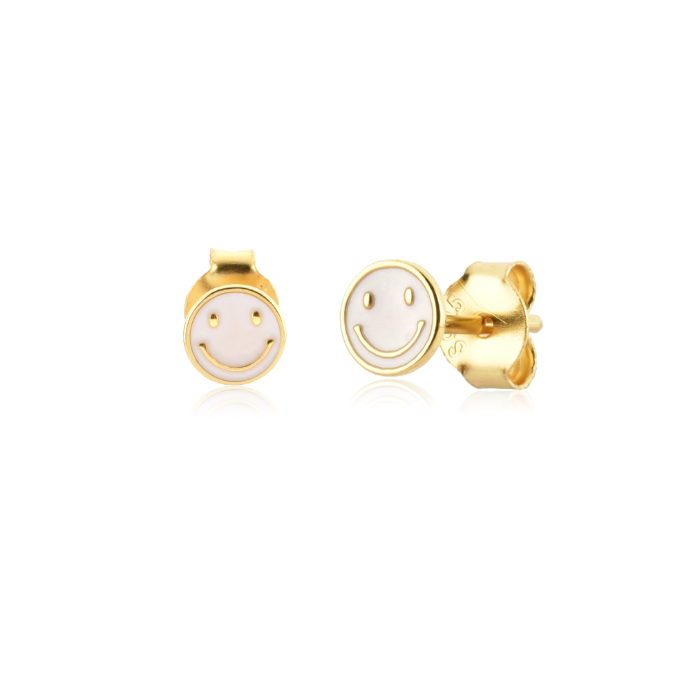 925 Sterling Silver Happy Mood Charm Huggies Stud Earring Drop Piercing Bracelet Ring Necklace Choker Jewelry Set