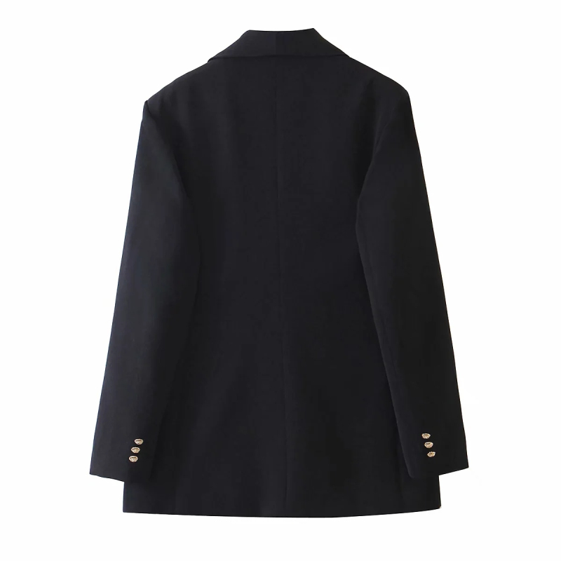 vintage women black blazer jackets fashion ladies elegant notched collar jacket suits casual female chic blazers girls 210430