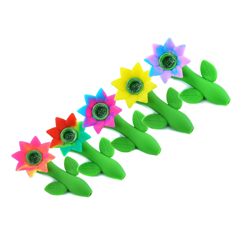 Wholesale Sunflower Silicone Smoking Pipes 117mm Colorful Water Pipe Hookah Bong With Glass Bowl Shisha 30 Pieces
Wholesale Sunflower Silicone Smoking Pipes 117mm Colorful Water Pipe Hookah Bong With Glass Bowl Shisha 30 Pieces