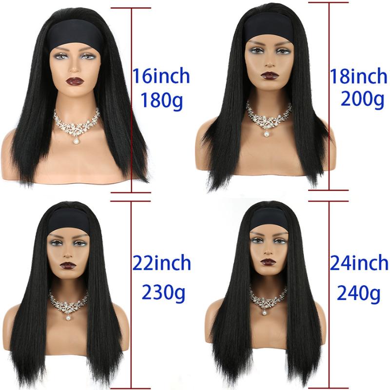 Synthetic Wigs GURUILAGU Headband Wig Straight Long For Black Women Hair Color 99J/613/1B/27