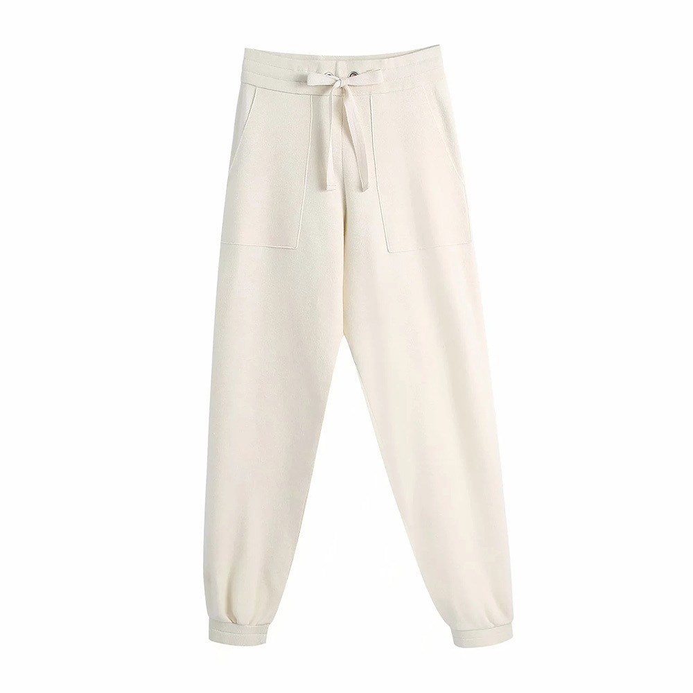 BBWM Women Fashion Simplicity Solid Color Elastic Band Placket Lace Pants Loose knitting Tie Leg Sweatpants 210520, As picture
BBWM Women Fashion Simplicity Solid Color Elastic Band Placket Lace Pants Loose knitting Tie Leg Sweatpants 210520, As picture