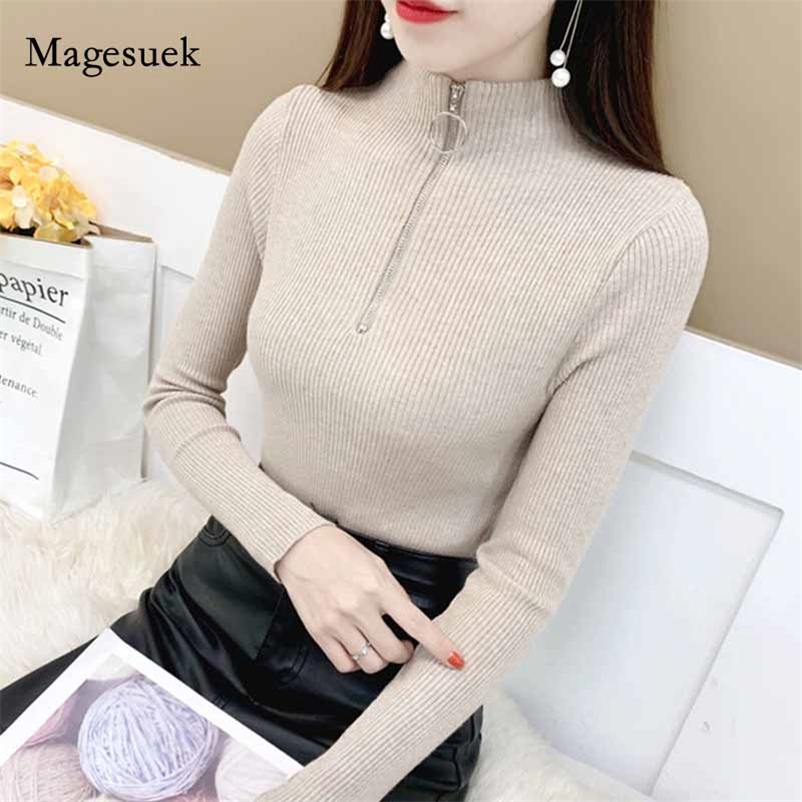 Autumn and Winter Fashion Women Half Turtleneck Sweater Knitted Slim Pullover Bottoming Zipper Pull Femme 11034 210518, Black
Autumn and Winter Fashion Women Half Turtleneck Sweater Knitted Slim Pullover Bottoming Zipper Pull Femme 11034 210518, Black