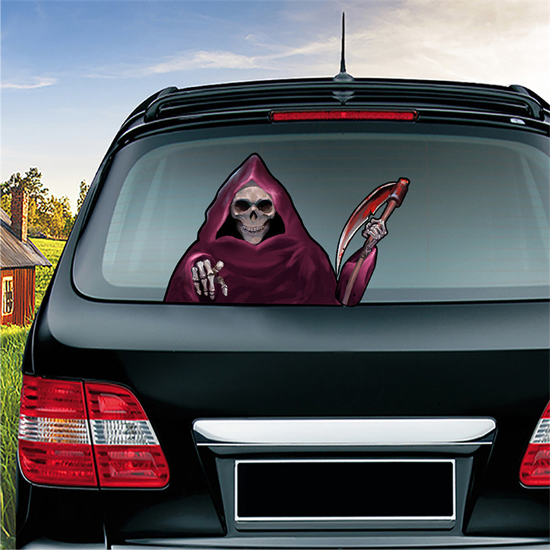Vehicle Horrible Stickers Ghost Nun Clown Death Sticker DIY Graffiti Decals For Rear Windshield Wiper Gift Car Decoration Reusable Universal