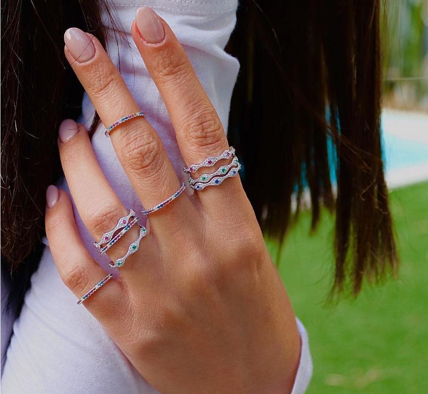 Red Green Blue Eye Cute Lovely Turkish Evil Link Engagement Band Silver Color Cz Finger Rings Stacking Ring Cluster
Red Green Blue Eye Cute Lovely Turkish Evil Link Engagement Band Silver Color Cz Finger Rings Stacking Ring Cluster