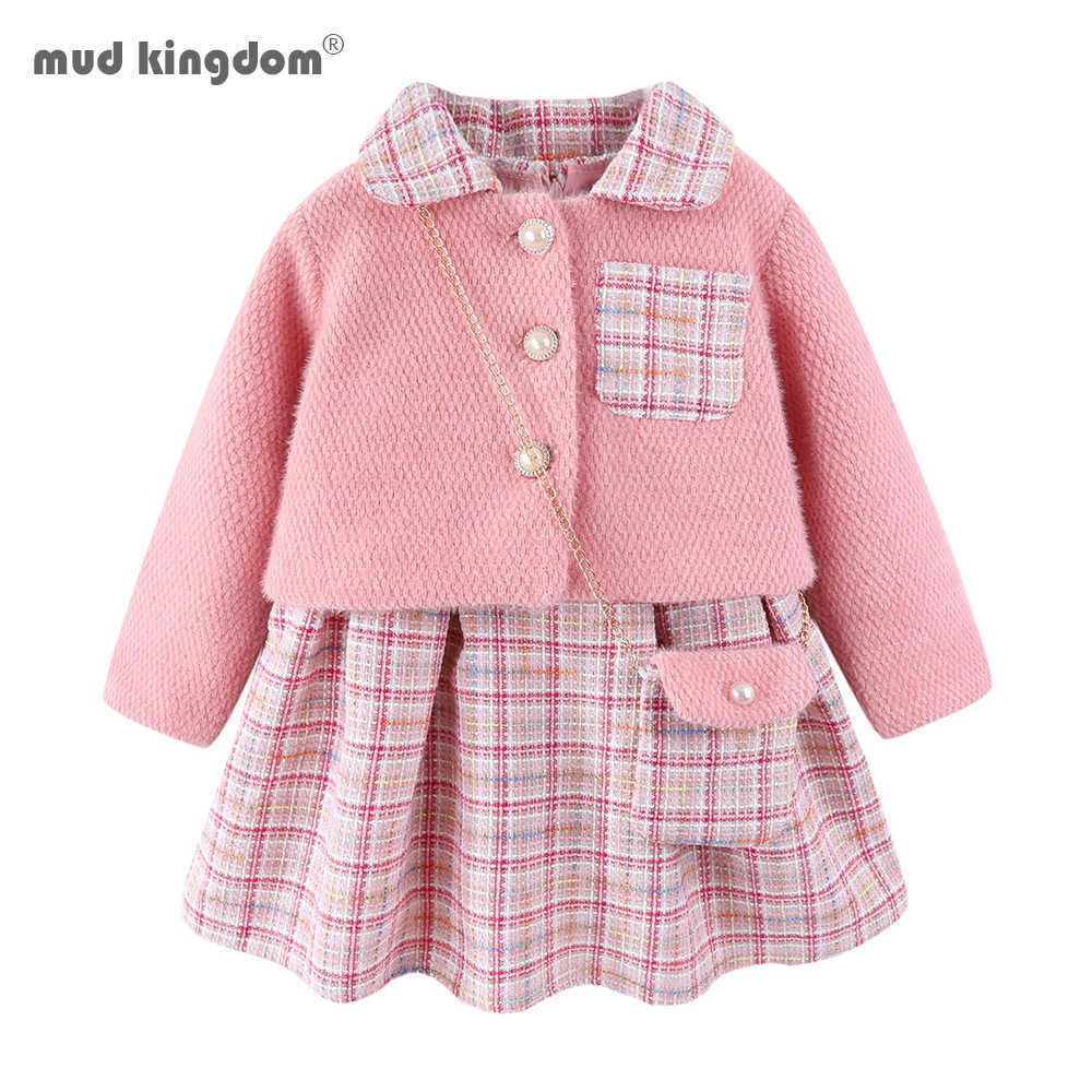 Mudkingdom Girls Dress Outfits Cute Pink Plaid Long Sleeve Sweater Outerwear Clothing Set with Fashion Bag 210615, Blue
Mudkingdom Girls Dress Outfits Cute Pink Plaid Long Sleeve Sweater Outerwear Clothing Set with Fashion Bag 210615, Blue
