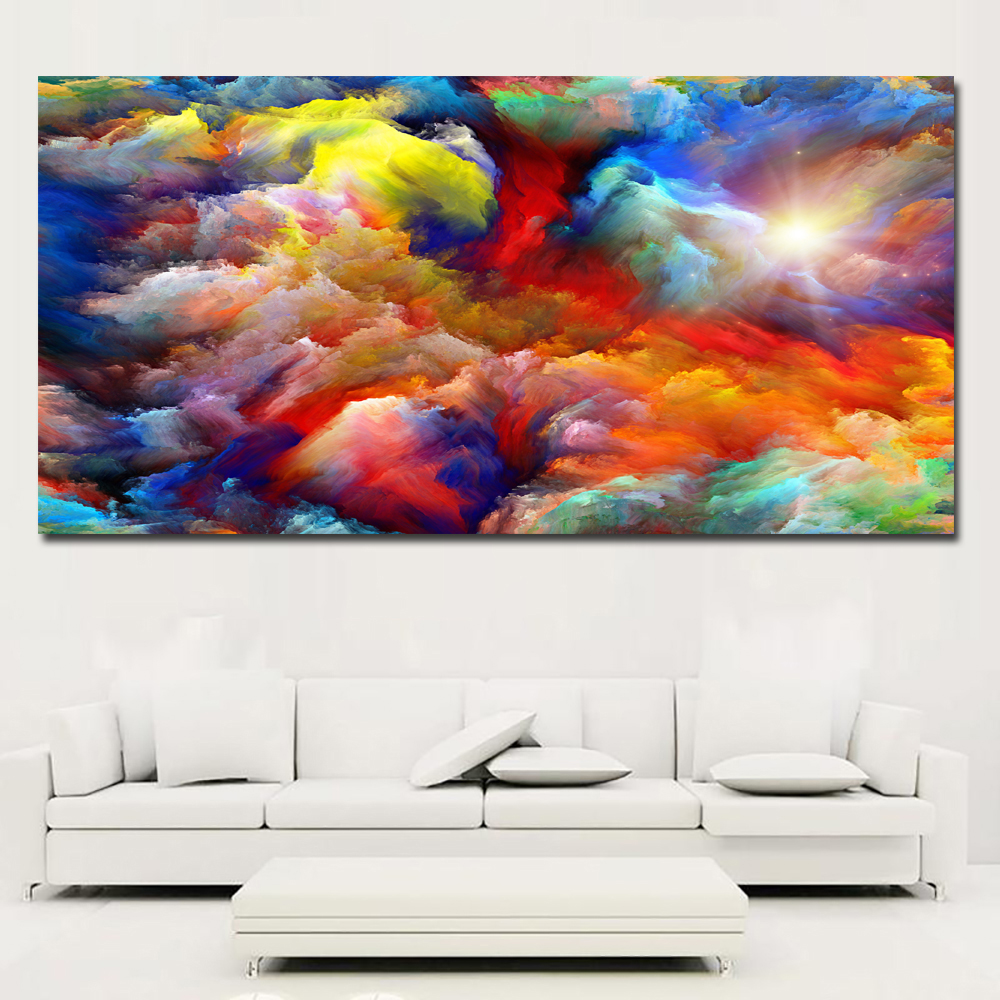 abstract art canvas painting colorful clouds modern wall pictures big size canvas art prints and poster wall art