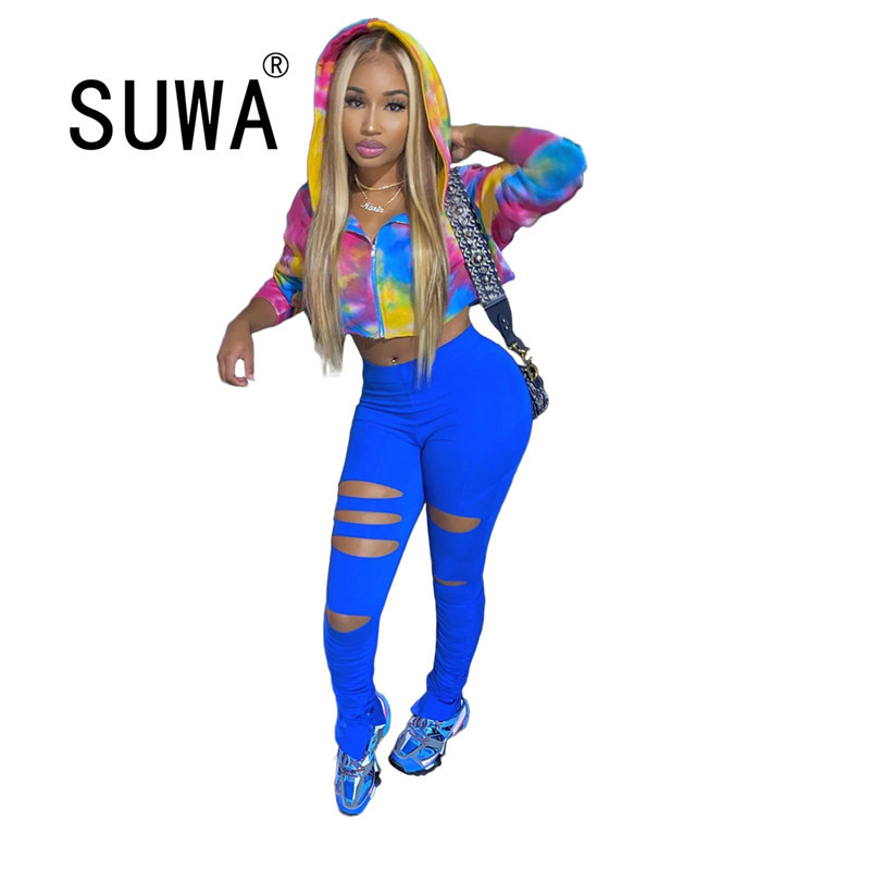Wholesale Product Tracksuit Women Two Piece Outfits Tie Dye Hoodies Coats Jacket Classic Hole Pants Sweatpants K-Pop Style 210525, Multi
Wholesale Product Tracksuit Women Two Piece Outfits Tie Dye Hoodies Coats Jacket Classic Hole Pants Sweatpants K-Pop Style 210525, Multi