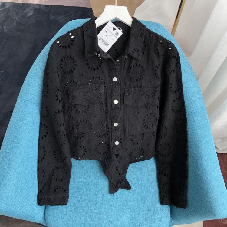 Women's Blouses & Shirts Hollow Women Tops Embroidery Out Black Club Sexy Navel Crop Top Slim Spring Girl Streetwear Casual Haut Femme
Women's Blouses & Shirts Hollow Women Tops Embroidery Out Black Club Sexy Navel Crop Top Slim Spring Girl Streetwear Casual Haut Femme